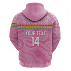 Penrith Panthers Rugby Custom Hoodie 60 Years Anniversary Pink Polynesian Aboriginal Art