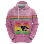 Penrith Panthers Rugby Custom Hoodie 60 Years Anniversary Pink Polynesian Aboriginal Art