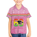 Penrith Panthers Rugby Custom Kid Hawaiian Shirt 60 Years Anniversary Pink Polynesian Aboriginal Art