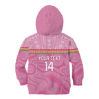 Penrith Panthers Rugby Custom Kid Hoodie 60 Years Anniversary Pink Polynesian Aboriginal Art