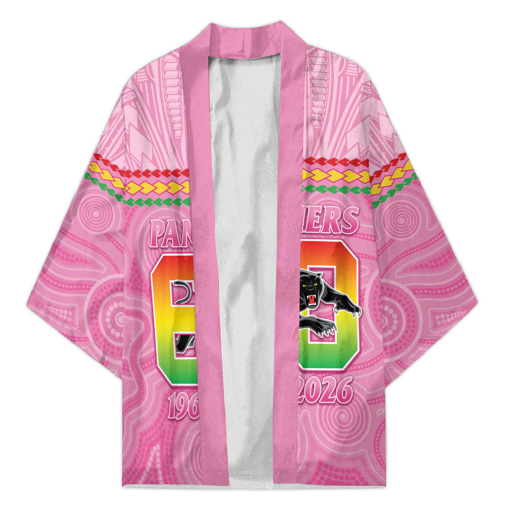 Penrith Panthers Rugby Custom Kimono 60 Years Anniversary Pink Polynesian Aboriginal Art