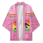 Penrith Panthers Rugby Custom Kimono 60 Years Anniversary Pink Polynesian Aboriginal Art