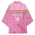 Penrith Panthers Rugby Custom Kimono 60 Years Anniversary Pink Polynesian Aboriginal Art