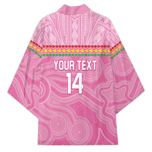 Penrith Panthers Rugby Custom Kimono 60 Years Anniversary Pink Polynesian Aboriginal Art