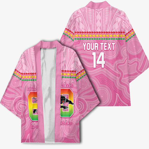 Penrith Panthers Rugby Custom Kimono 60 Years Anniversary Pink Polynesian Aboriginal Art
