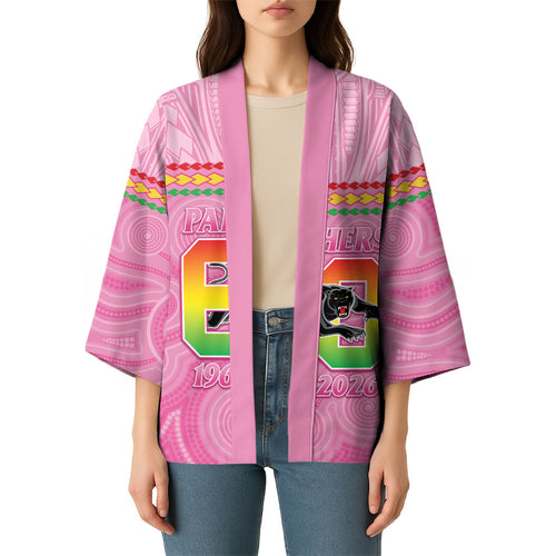 Penrith Panthers Rugby Custom Kimono 60 Years Anniversary Pink Polynesian Aboriginal Art