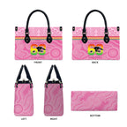 Penrith Panthers Rugby Custom Leather Bag 60 Years Anniversary Pink Polynesian Aboriginal Art