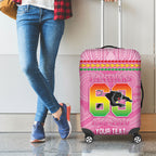 Penrith Panthers Rugby Custom Luggage Cover 60 Years Anniversary Pink Polynesian Aboriginal Art
