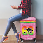 Penrith Panthers Rugby Custom Luggage Cover 60 Years Anniversary Pink Polynesian Aboriginal Art
