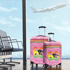 Penrith Panthers Rugby Custom Luggage Cover 60 Years Anniversary Pink Polynesian Aboriginal Art