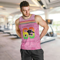 Penrith Panthers Rugby Custom Men Tank Top 60 Years Anniversary Pink Polynesian Aboriginal Art