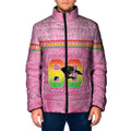 Penrith Panthers Rugby Custom Padded Jacket 60 Years Anniversary Pink Polynesian Aboriginal Art