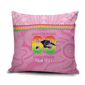 Penrith Panthers Rugby Custom Pillow Cover 60 Years Anniversary Pink Polynesian Aboriginal Art