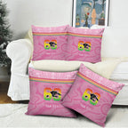 Penrith Panthers Rugby Custom Pillow Cover 60 Years Anniversary Pink Polynesian Aboriginal Art