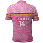 Penrith Panthers Rugby Custom Polo Shirt 60 Years Anniversary Pink Polynesian Aboriginal Art