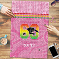 Penrith Panthers Rugby Custom Puzzle 60 Years Anniversary Pink Polynesian Aboriginal Art