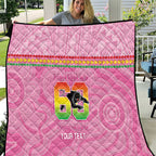 Penrith Panthers Rugby Custom Quilt 60 Years Anniversary Pink Polynesian Aboriginal Art