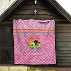 Penrith Panthers Rugby Custom Quilt 60 Years Anniversary Pink Polynesian Aboriginal Art
