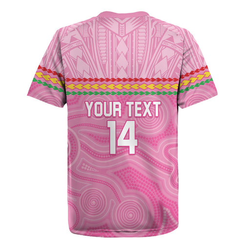 Penrith Panthers Rugby Custom Rugby Jersey 60 Years Anniversary Pink Polynesian Aboriginal Art