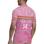 Penrith Panthers Rugby Custom Rugby Jersey 60 Years Anniversary Pink Polynesian Aboriginal Art