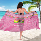 Penrith Panthers Rugby Custom Sarong 60 Years Anniversary Pink Polynesian Aboriginal Art