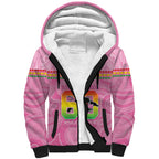 Penrith Panthers Rugby Custom Sherpa Hoodie 60 Years Anniversary Pink Polynesian Aboriginal Art
