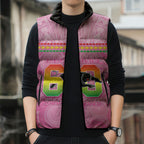 Penrith Panthers Rugby Custom Sleeveless Puffer Jacket 60 Years Anniversary Pink Polynesian Aboriginal Art