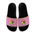 Penrith Panthers Rugby Custom Slide Sandals 60 Years Anniversary Pink Polynesian Aboriginal Art