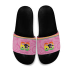 Penrith Panthers Rugby Custom Slide Sandals 60 Years Anniversary Pink Polynesian Aboriginal Art