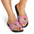Penrith Panthers Rugby Custom Slide Sandals 60 Years Anniversary Pink Polynesian Aboriginal Art