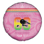 Penrith Panthers Rugby Custom Spare Tire Cover 60 Years Anniversary Pink Polynesian Aboriginal Art