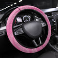 Penrith Panthers Rugby Steering Wheel Cover 60 Years Anniversary Pink Polynesian Aboriginal Art