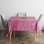 Penrith Panthers Rugby Custom Tablecloth 60 Years Anniversary Pink Polynesian Aboriginal Art