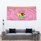 Penrith Panthers Rugby Custom Tapestry 60 Years Anniversary Pink Polynesian Aboriginal Art
