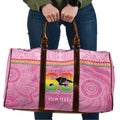 Penrith Panthers Rugby Custom Travel Bag 60 Years Anniversary Pink Polynesian Aboriginal Art