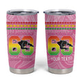 Penrith Panthers Rugby Custom Tumbler Cup 60 Years Anniversary Pink Polynesian Aboriginal Art