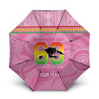 Penrith Panthers Rugby Custom Umbrella 60 Years Anniversary Pink Polynesian Aboriginal Art