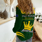 12 June Australia King Birthday Women Casual Shirt Aboriginal National Color LT14