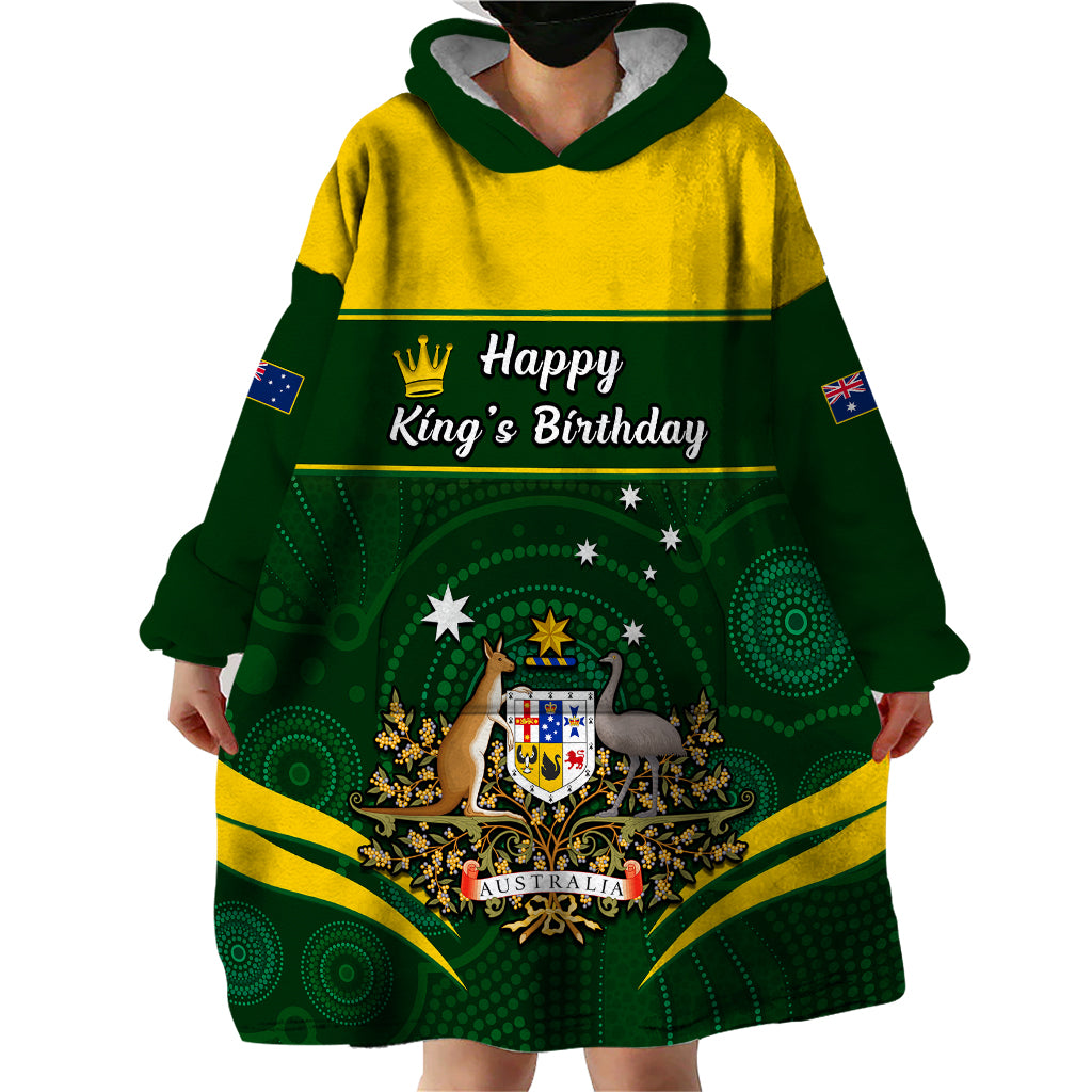 personalised-12-june-australia-king-birthday-wearable-blanket-hoodie-aboriginal-national-color