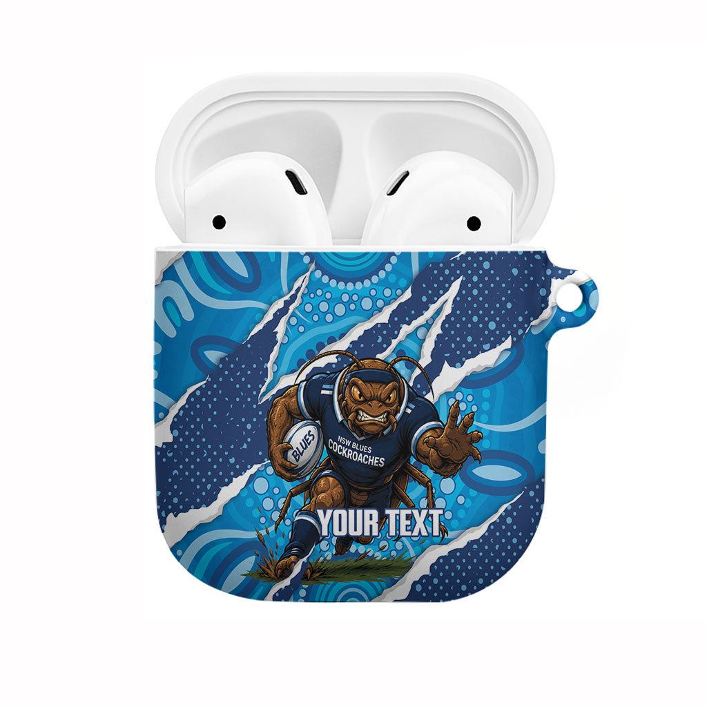 NSW Blues Rugby Custom AirPods Case Go Cockroaches Sporty Aboriginal Art