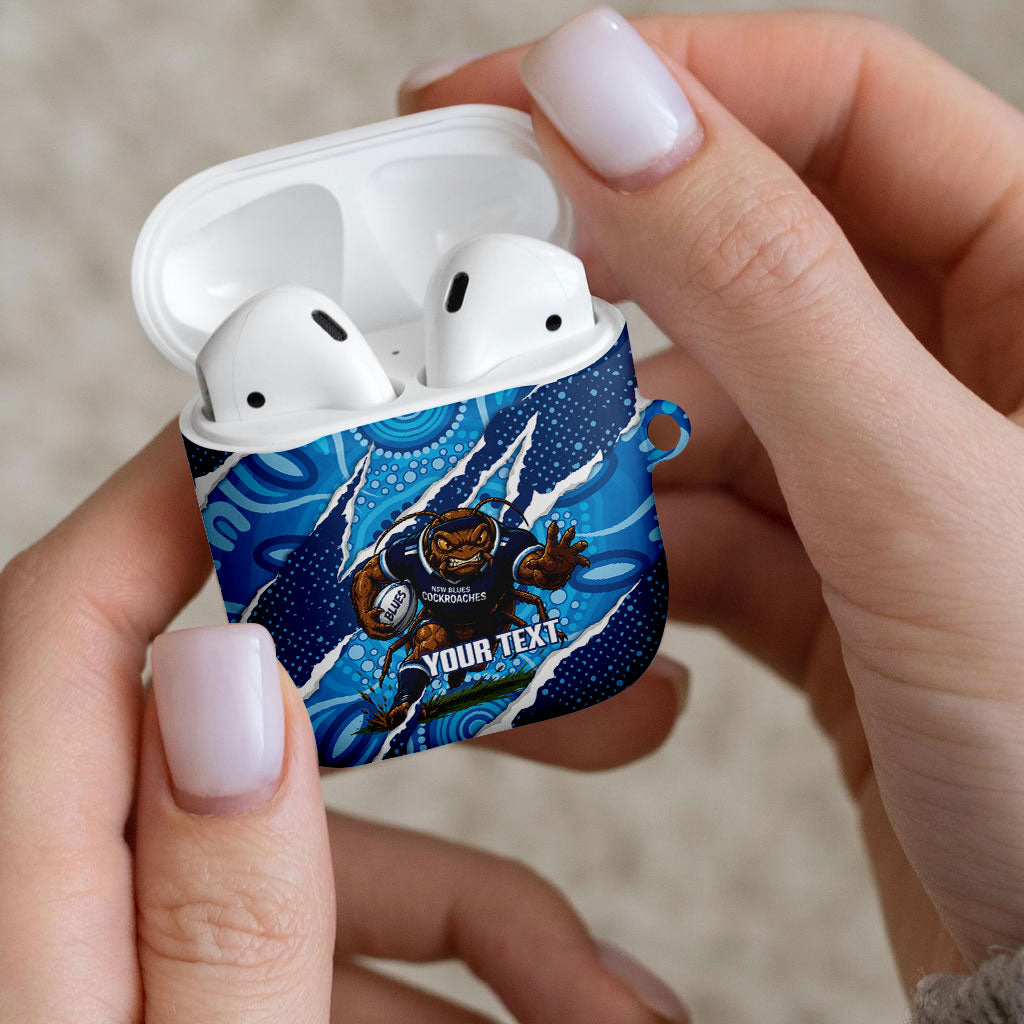 NSW Blues Rugby Custom AirPods Case Go Cockroaches Sporty Aboriginal Art
