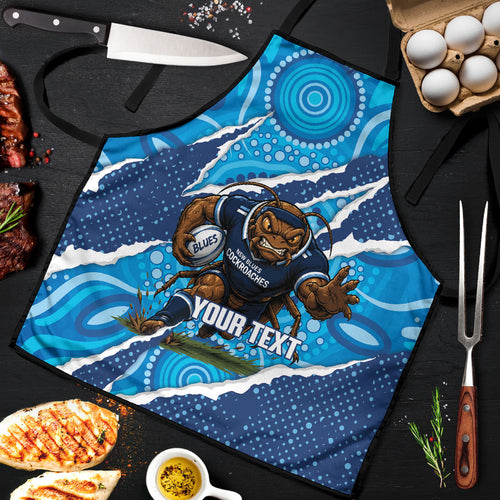 NSW Blues Rugby Custom Apron Go Cockroaches Sporty Aboriginal Art