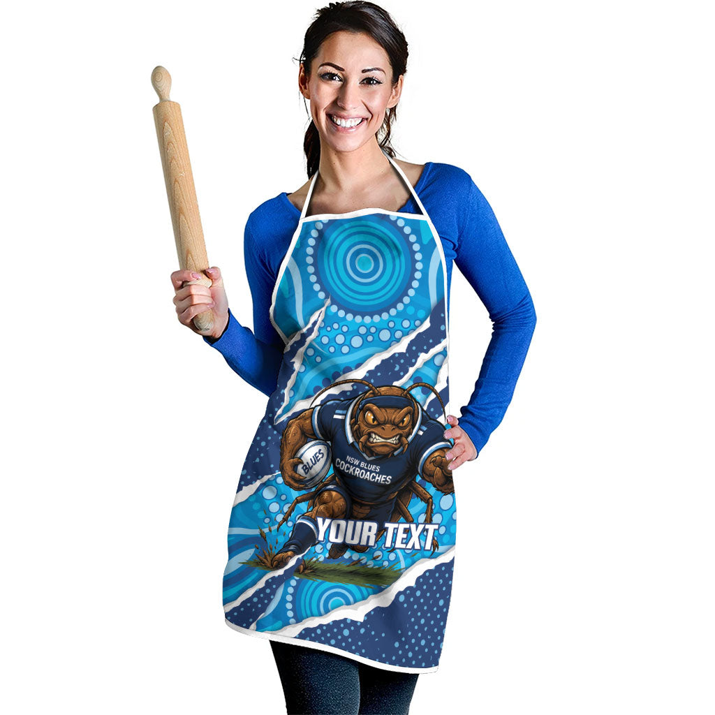 NSW Blues Rugby Custom Apron Go Cockroaches Sporty Aboriginal Art