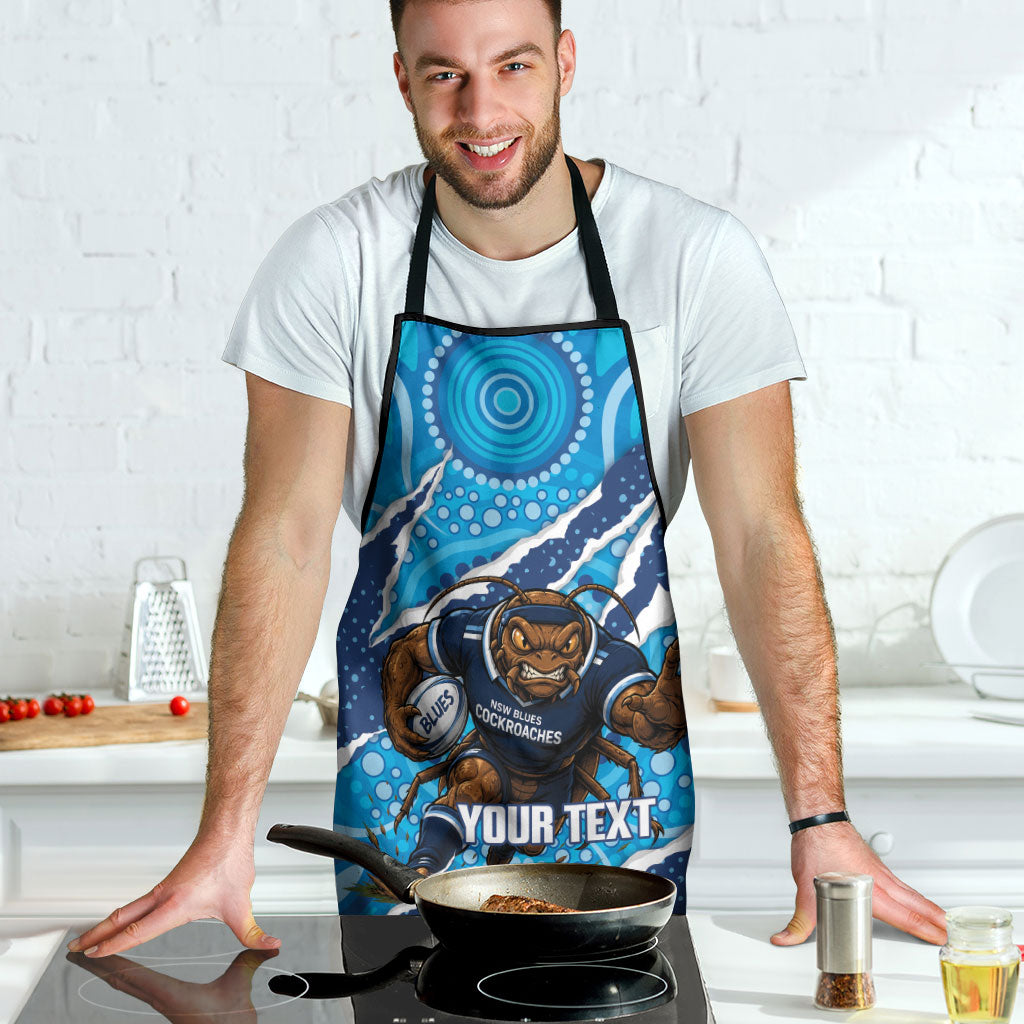 NSW Blues Rugby Custom Apron Go Cockroaches Sporty Aboriginal Art