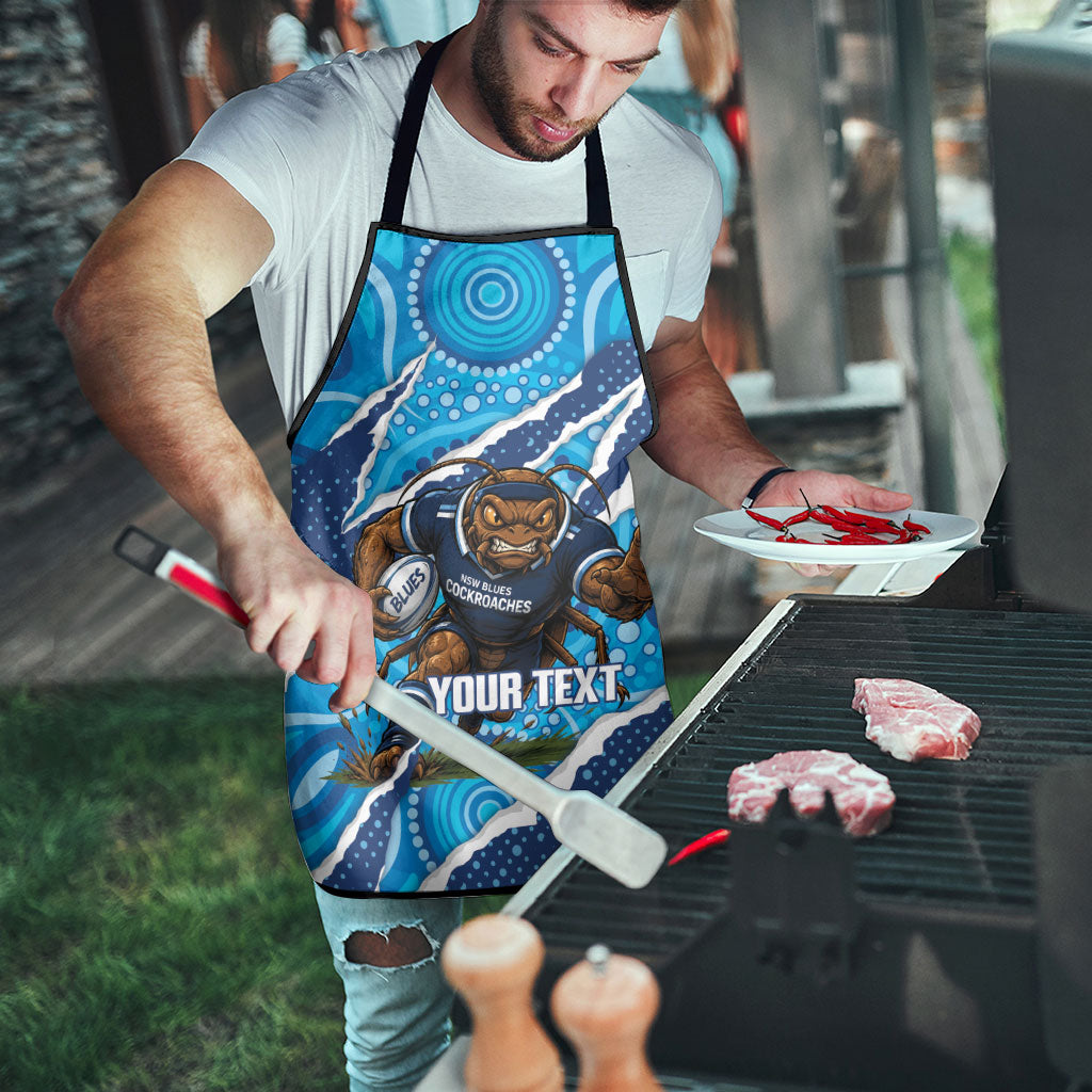 NSW Blues Rugby Custom Apron Go Cockroaches Sporty Aboriginal Art