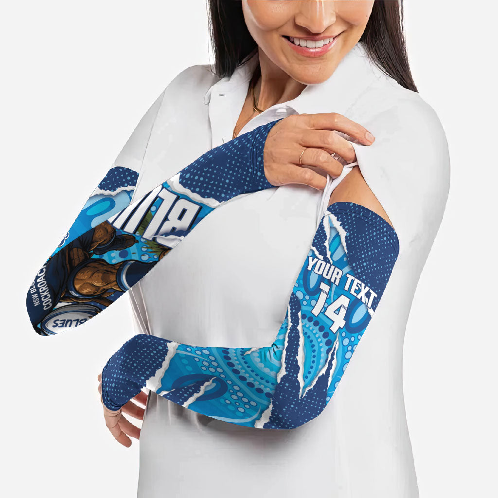NSW Blues Rugby Custom Arm Sleeves Go Cockroaches Sporty Aboriginal Art