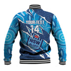 NSW Blues Rugby Custom Baseball Jacket Go Cockroaches Sporty Aboriginal Art