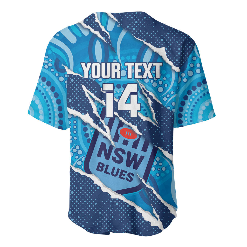 NSW Blues Rugby Custom Baseball Jersey Go Cockroaches Sporty Aboriginal Art