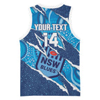 NSW Blues Rugby Custom Basketball Jersey Go Cockroaches Sporty Aboriginal Art