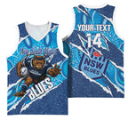 NSW Blues Rugby Custom Basketball Jersey Go Cockroaches Sporty Aboriginal Art